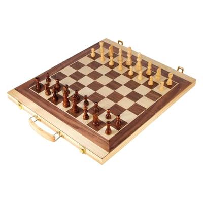 Small Foot - houten schaakspel en backgammon