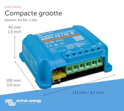 Victron Energy SmartSolar MPPT 75/10 Retail Laadregelaar voor zonne-energie MPPT 12 V, 24 V 10 A Victron Energy SmartSolar MPPT 75/10 Retail Laadregelaar voor zonne-energie MPPT 12 V, 24 V 10 A