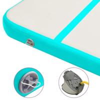 VidaXL Gymnastiekmat met pomp opblaasbaar 800x100x20 cm pvc groen - thumbnail