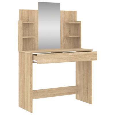 Kaptafel met spiegel 96x39x142 cm sonoma eikenkleurig - thumbnail