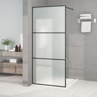 Inloopdouchewand 90x195 cm mat ESG-glas zwart - thumbnail