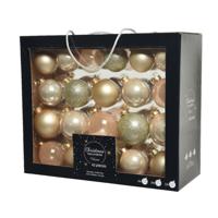 Decoris kerstballen set Glas 42st parel 5-6-7cm - thumbnail
