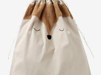 Kerstzak rendier goudbeige - thumbnail