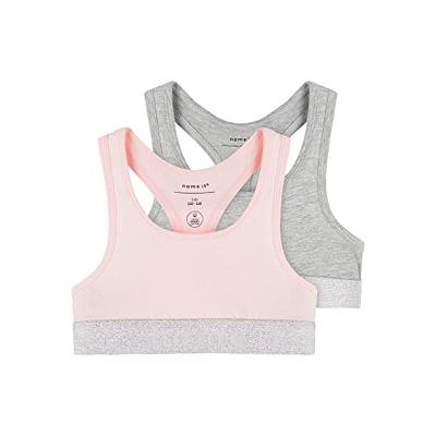 Name it 2-pak meisjes Topje - Zwart Solid - Meisjes katoenen bralette - BH Top