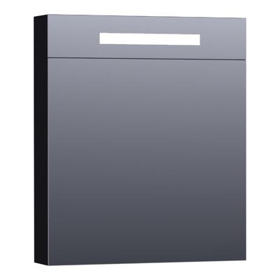 Brauer Promise Deluxe Spiegelkast - 60 cm - met Directe Verlichting - 1 Rechtsdraaiende Dubbelzijdige Spiegeldeur - Mat Zwart