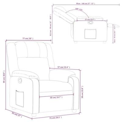 Fauteuil verstelbaar stof lichtgrijs