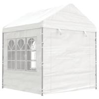 Prieel met dak 17,84x2,28x2,69 m polyetheen wit - thumbnail