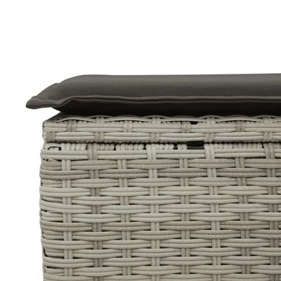 4-delige Loungeset met kussens poly rattan lichtgrijs - thumbnail