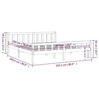 Bedframe massief hout zwart 200x200 cm - thumbnail