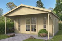 Blokhut Emiel 500x500 cm + luifel 170 cm - thumbnail