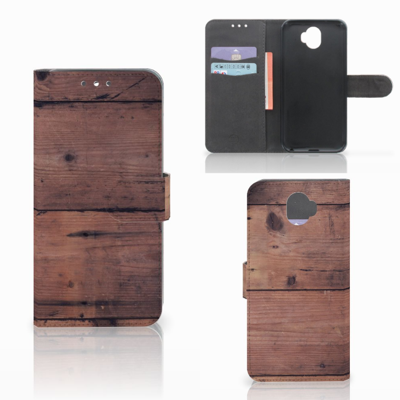 Wiko Wim Book Style Case Old Wood