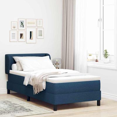 Boxspringbed met matras stof blauw 100x200 cm