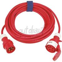 Verlengkabel 25M rood 16A 5-polig rubberkabel H07RN-F 5x1,5mm - thumbnail