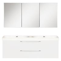 Badkamermeubelset Differnz Somero Met Keramiek Wastafel 120 cm Hoogglans Wit (Inc. Spiegelkast) - thumbnail