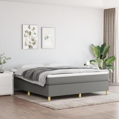 Boxspring met matras stof donkergrijs 180x200 cm