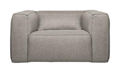WOOOD Fauteuil 'Bean' Met Kussen, kleur Lichtgrijs Gemeleerd