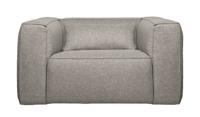WOOOD Fauteuil 'Bean' Met Kussen, kleur Lichtgrijs Gemeleerd - thumbnail