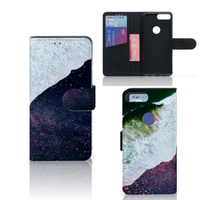 Alcatel 1S (2019) Book Case Sea in Space