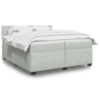 Boxspring met matras fluweel lichtgrijs 200x200 cm - thumbnail