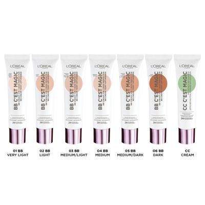 L’Oréal Paris Make-Up Designer BB C'est Magic BB Cream 02 Light met Hydraterend Vijg-extract en Antioxidanten - 3 stuks voordeelverpakking - Gekleurde Dagcrème met SPF 20 met een natuurlijke, lichte dekking - 30 ml