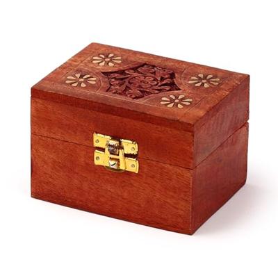 Mango Hout Etherische Olie Doos (voor 6 flesjes - Design 2)