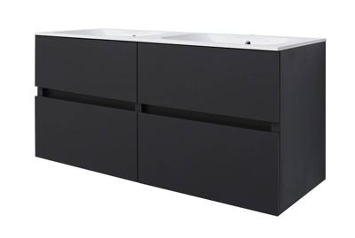 Onderkast Best Design Quick Greeploze 4 Laden 120 cm Mat Zwart (Zonder Wastafel)