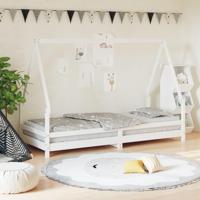 Kinderbedframe 90x200 cm massief grenenhout wit - thumbnail