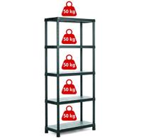 Keter Kunststof Stellingkast Plus - Opbergrek - 80x40x187cm - zwart - thumbnail