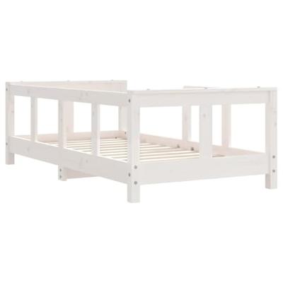 Kinderbedframe 70x140 cm massief grenenhout wit