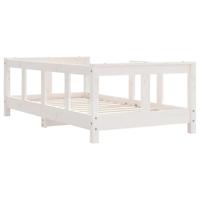 Kinderbedframe 70x140 cm massief grenenhout wit - thumbnail