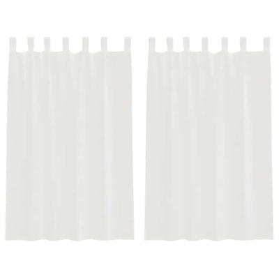 Gordijnen voile met lussen 2 st 140x175 cm wit