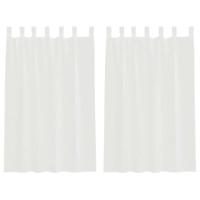 Gordijnen voile met lussen 2 st 140x175 cm wit - thumbnail
