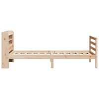 Bedframe met hoofdbord massief grenenhout 90x200 cm - thumbnail