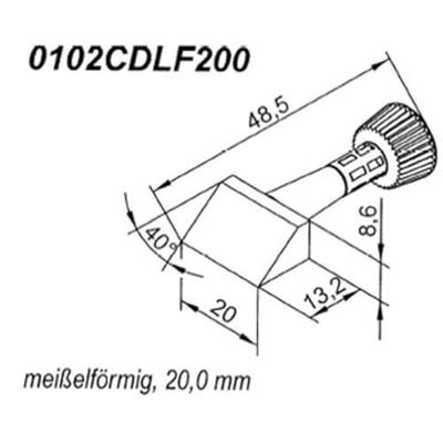 Ersa 0102CDLF200 Soldeerpunt Schuin Grootte soldeerpunt 20 mm Inhoud: 1 stuk(s)