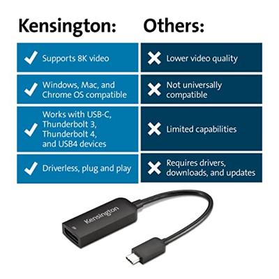 Kensington CV5000DP USB-C 4K/8K DisplayPort 1.4 Adapter