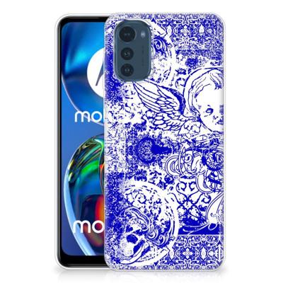 Silicone Back Case Motorola Moto E32/E32s Angel Skull Blauw Silicone Back Case Motorola Moto E32/E32s Angel Skull Blauw