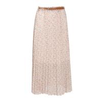 Cassis gebloemde semi-transparante rok lichtroze/bruin - thumbnail