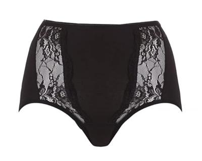 Dames Lace maxi - Kanten dames taille slip - Hoge onderbroek - Biologisch katoen - Badstof kruisje