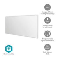 SmartLife Infrarood verwarmingspaneel | 700 W | 1 Warmte Stand | Instelbare thermostaat | Afstandsbediening | IP44 | Wit - thumbnail