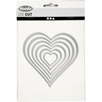 Creativ Company Stans- en embossing mallen, harten, afm 2,5x3-10x11 cm, 1 stuk - thumbnail