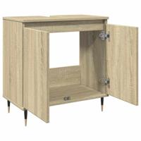 Badkamerkast 58x33x60 cm bewerkt hout sonoma eikenkleurig - thumbnail