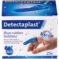Detectaplast vingerbobs, rubber, latexvrij, blauw, pak van 25 stuks - thumbnail