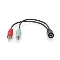 Nedis CAGB22160BK02 Stereo-audiokabel 3,5 Mm Female 2x 3,5 Mm Male Verguld 0.12 M Rond Zwart Doos - thumbnail
