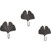 Garderobehaak - Trion Merel - Wandgarderobe Haak - Set van 3 - Zwart/Goud - Metaal - thumbnail