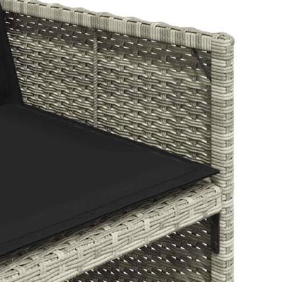 9-delige Tuinset met kussens poly rattan lichtgrijs