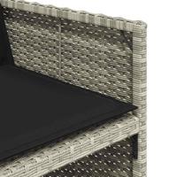 9-delige Tuinset met kussens poly rattan lichtgrijs - thumbnail