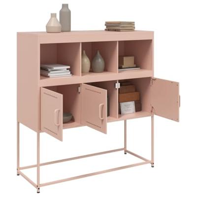 Dressoir 100,5x39x107 cm staal roze