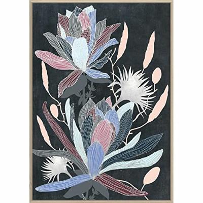 Schilderij DKD Home Decor 53 x 4,3 x 73 cm Blommor Modern (2 Stuks)