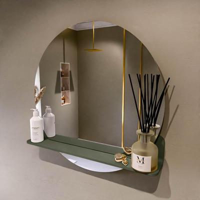 MONDIAZ SPOT spiegel rond 70cm met Spiegelplanchet kleur Army.