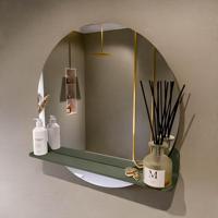 MONDIAZ SPOT spiegel rond 70cm met Spiegelplanchet kleur Army. - thumbnail